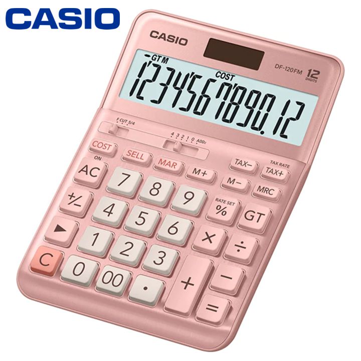 Máy Tính CASIO DF-120FM Cỡ Trung Bề Mặt Kim Loại Số To
