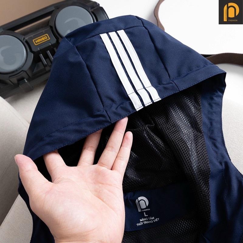 Áo Khoác Gió 2 Lớp Đôi Nam Nữ Viền Tay