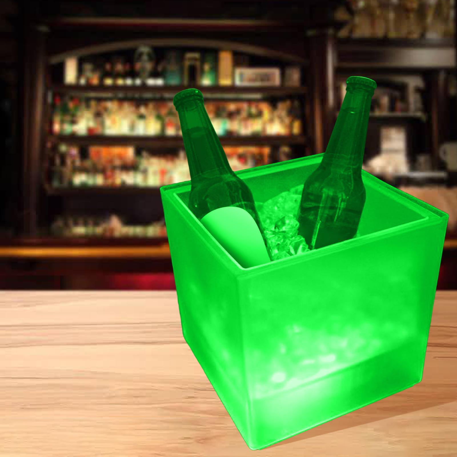 Double Layers Ice Bucket   Rechargable 3.5L for Club Home KTV Green