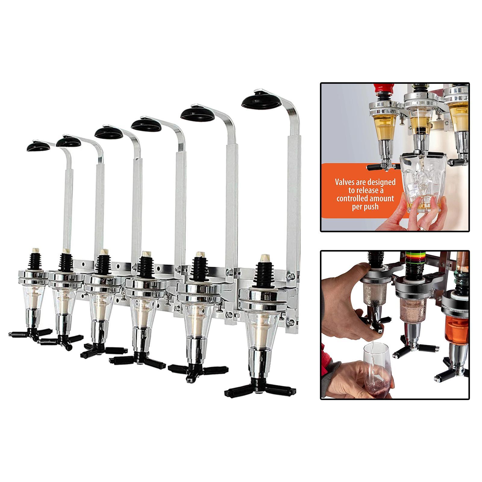6 Bottle Liquor Dispenser Drink Dispenser for Cocktails Shots Party Kitchen