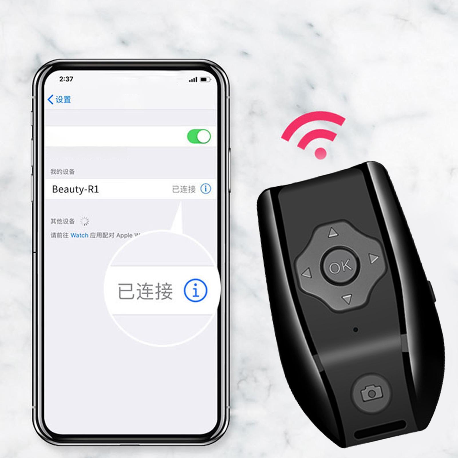 Bluetooth Phone Remote Controller Page Turner Selfie Button Camera Shutter for Page Turning