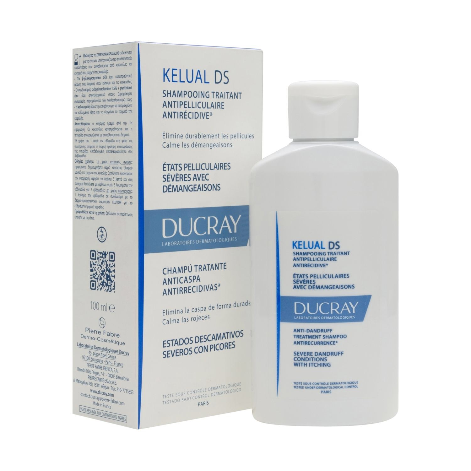 Ducray Kelual DS Anti-Dandruff Shapoo: Dầu gội sạch gầu, dịu ngứa và đỏ da đầu (100ml)