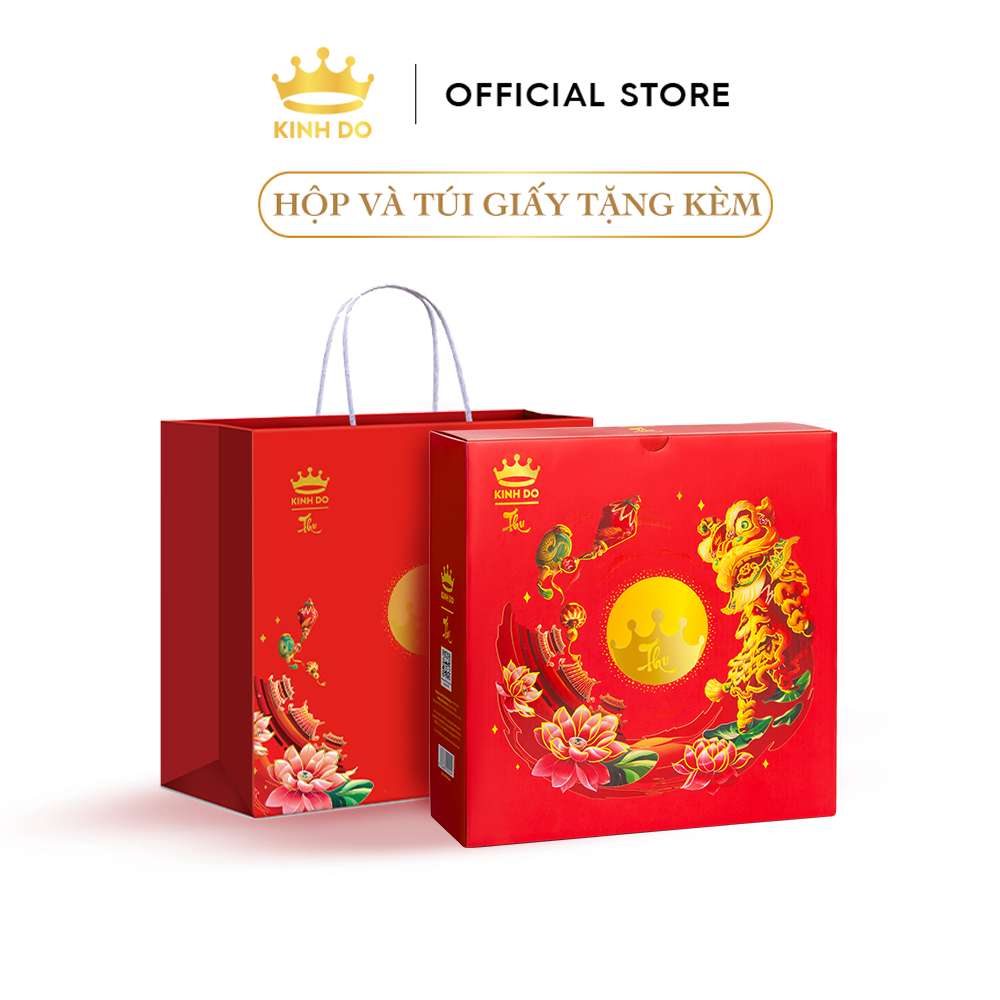 Tặng lồng đèn giấy - Hộp 4 bánh trung thu Kinh Đô &quot;Thu Sum vầy&quot; (4 bánh x 210g)