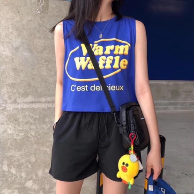 Áo croptop tanktop nữ dưới 60kg - Warm Waffle