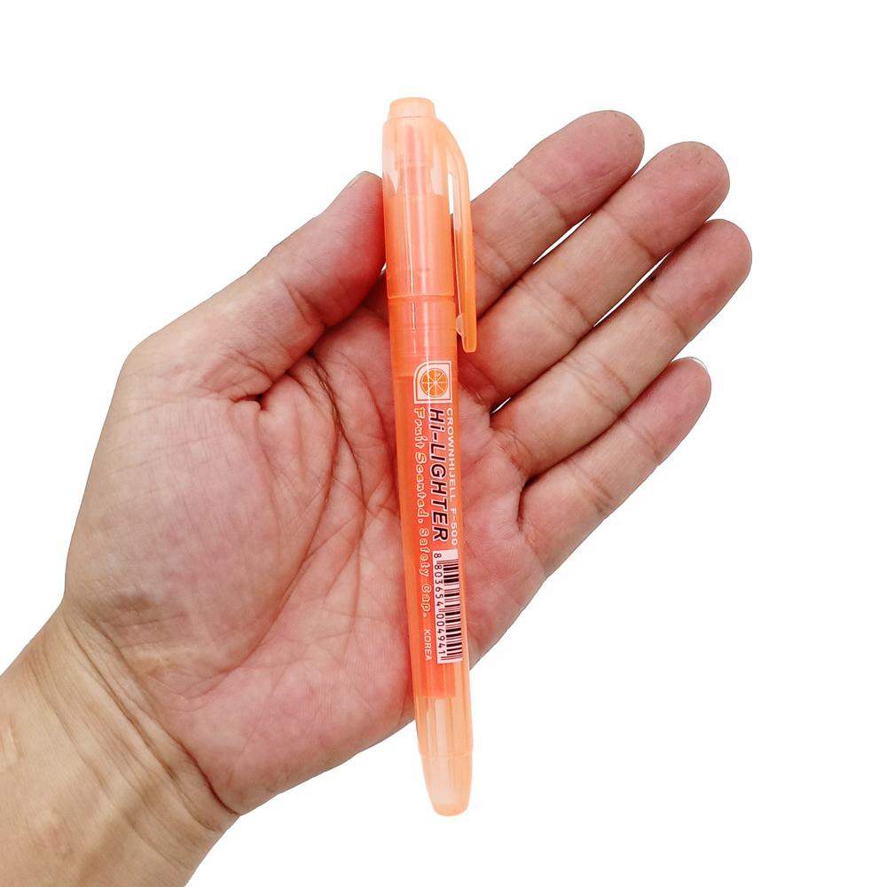 Bộ 3 Bút Dạ Quang Crown F-500 - Mực Cam