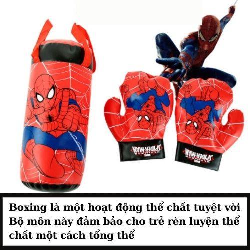 Đồ chơi đấm bốc SIÊU NHÂN bằng da - BOXING cho bé rèn luyện giảm stress