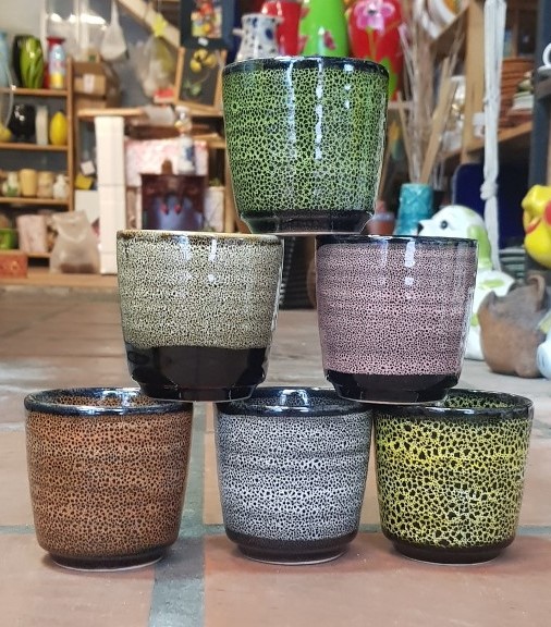 Ly/ Cốc uống nước dáng tròn thấp, họa tiết trơn men hỏa biến, phụ kiện vừa sử dụng vừa trang trí góc làm việc, học tập, còn là món quà dễ thương tặng bạn bè, người thân, giao màu ngẫu nhiên, từ HCM