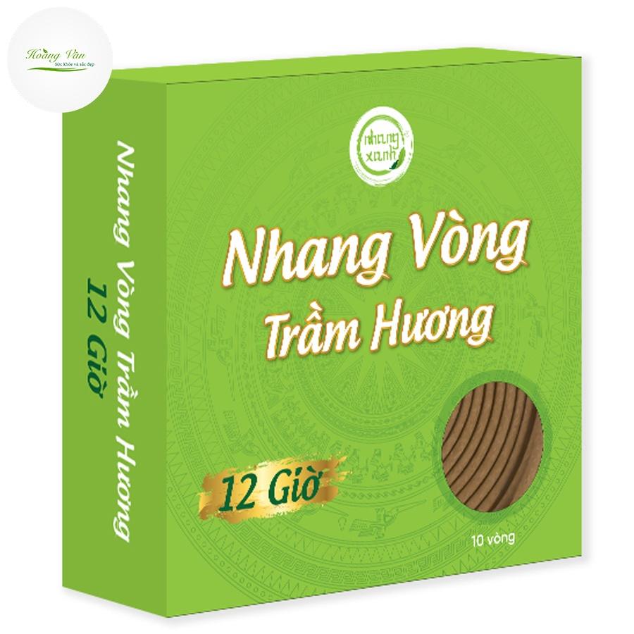 Nhang vòng trầm hương 12H Nhang Xanh - Hộp 10 vòng