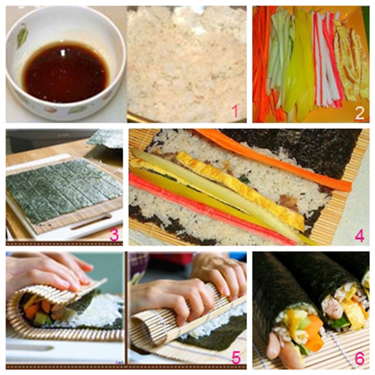 Mành tre cuộn cơm, kimbap, shushi hàng Nhật tặng muỗng và cà phê dừa