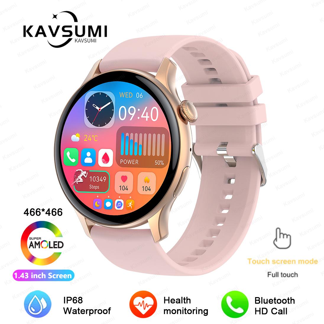Đồng hồ smartwatch thời trang mới Men AMOLED Màn hình thể thao theo dõi nhịp tim Bluetooth Đồng hồ gọi IP68 WaterProof Smart Watch cho Xiaomi