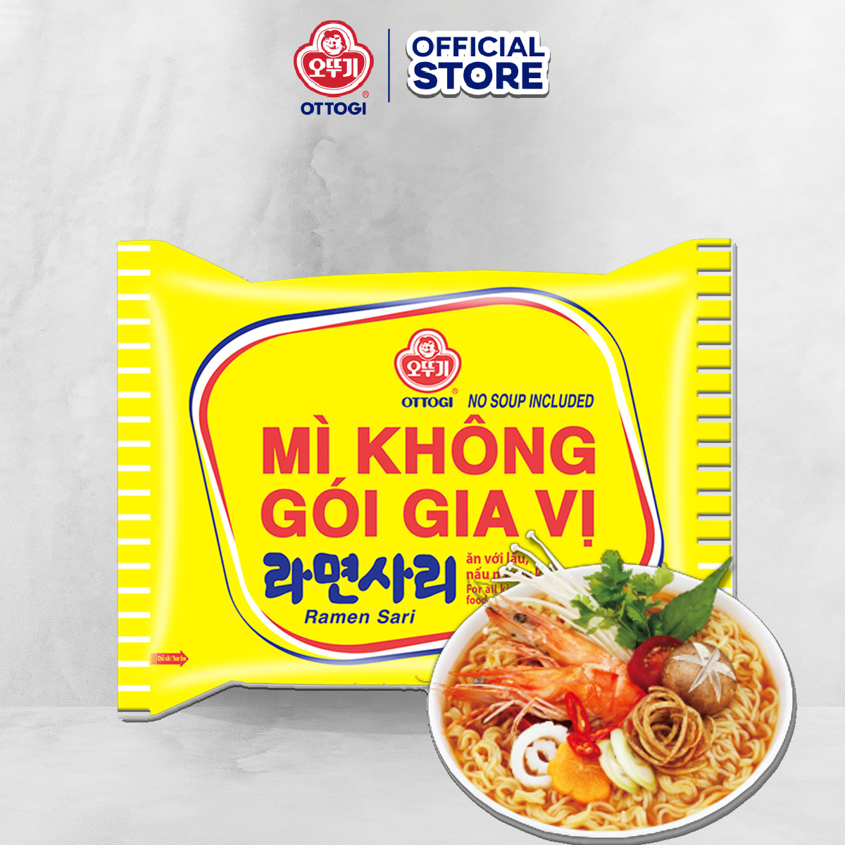 Combo 6 gói Mì Không Gói Gia Vị Ottogi 110G