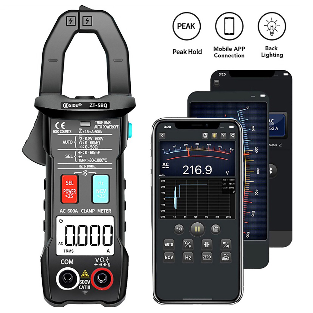 Đồng Hồ Vạn Năng ZOYI ZT-5BQ Kỹ Thuật Số Bluetooth Đồng Hồ Đo Vạn Năng Kẹp Đo AC Vôn Kế Hiện Tại Kìm Điện Ampe Kế Đo Ampe Kế Phạm Vi Tự Động Kiểm Tra - Hàng Chính Hãng
