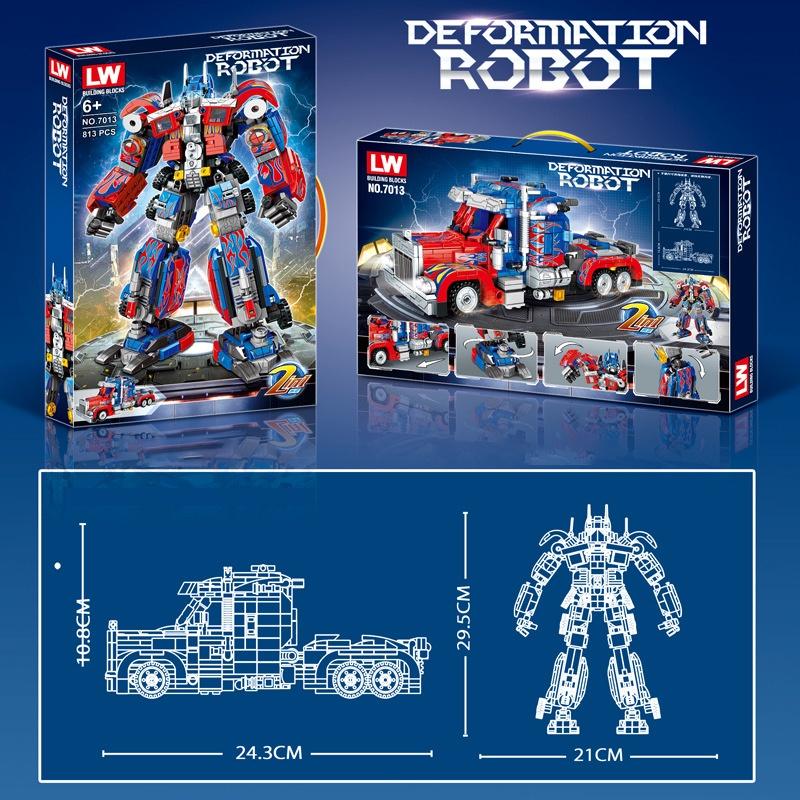 Đồ chơi Lắp ráp Optimus Prime, Lewan LW7013 Autobot Xếp hình thông minh, Mô hình robot siêu nhân 