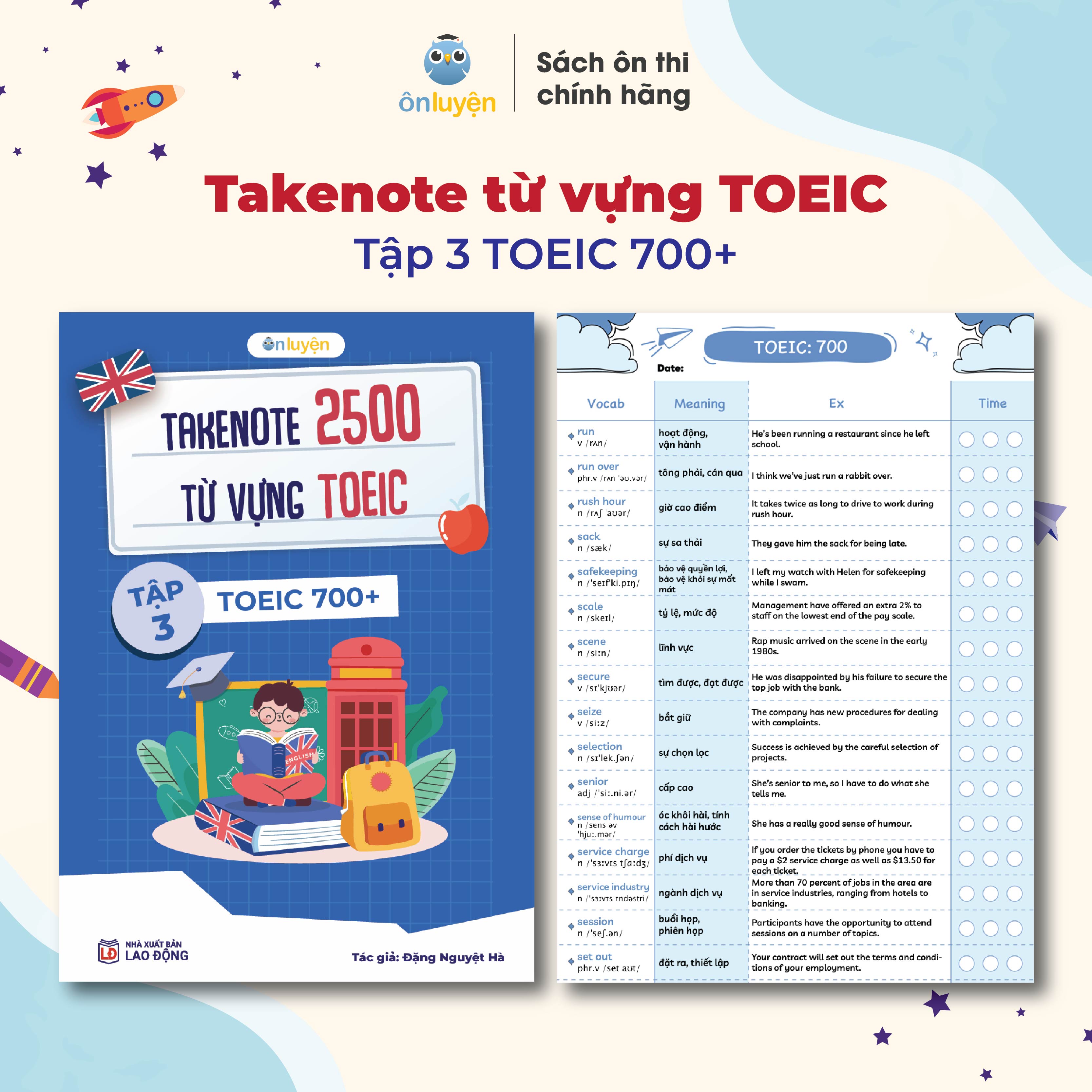 Takenote 2500 từ vựng TOEIC từ 0-700+, có ví dụ, phiên âm, ô luyện chữ - Nhà sách Ôn Luyện