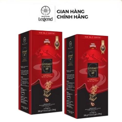 Combo 2 Hộp Cà phê Rang Xay Pha Phin Gourmet Blend - Trung Nguyên Legend - 500gr (Vị cà phê đậm, cafein 1%)