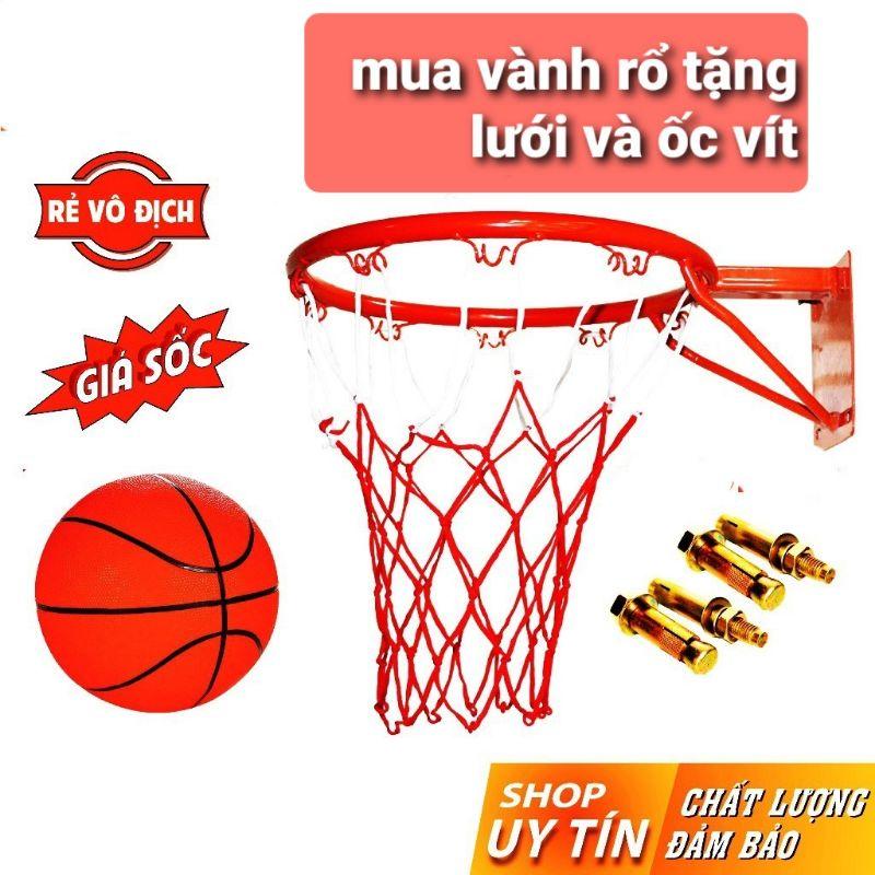 Vành bóng rổ,khung bóng rổ (30,35,40cm) tặng lưới. Bóng rổ (size 3,5,6,7) tặng kim bơm- màu ngẫu nhiên