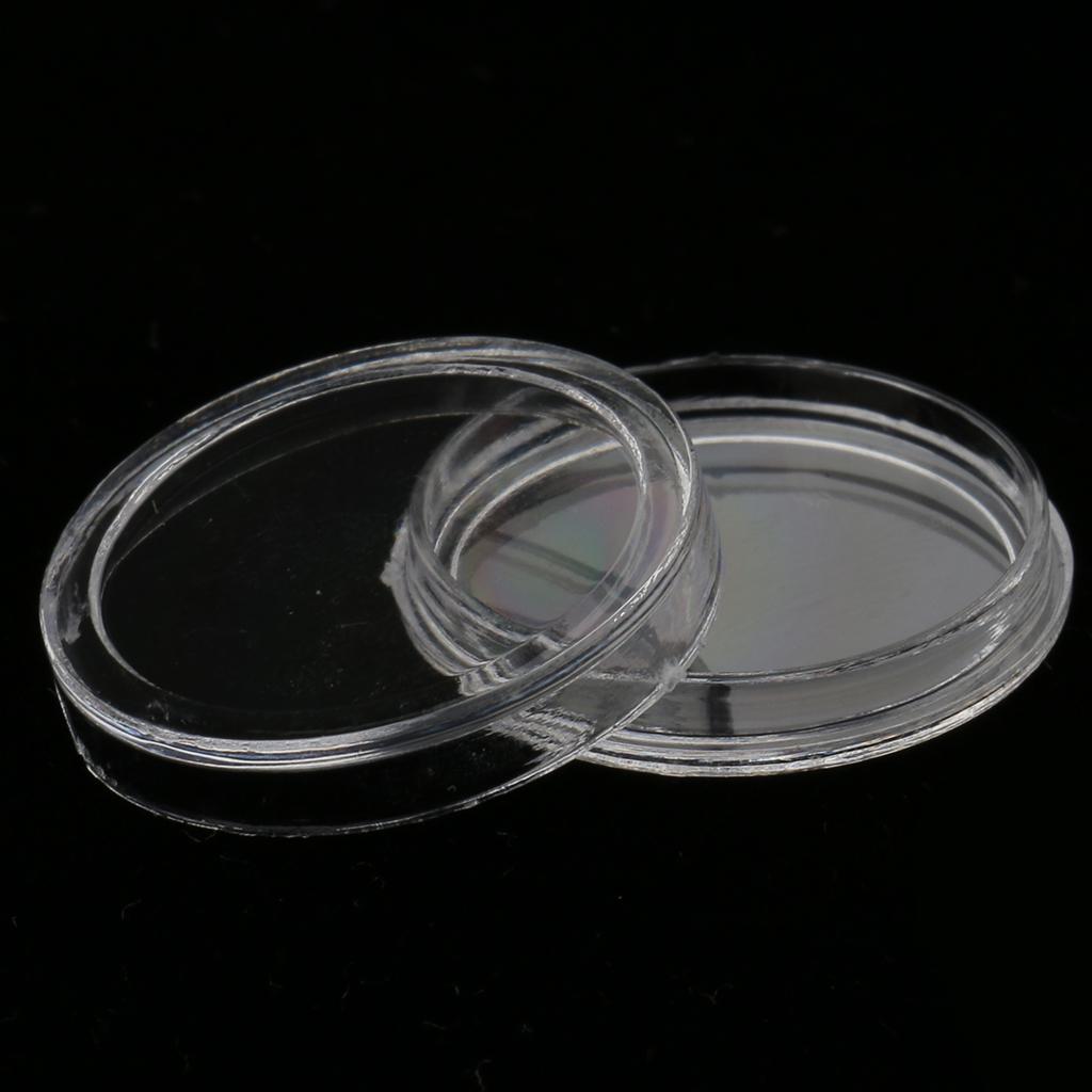 100pcs Clear Round Plastic Coin Capsules Container Storage Holder Case