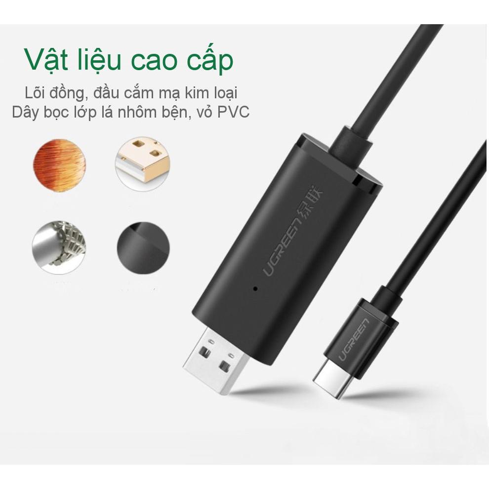 Cáp dữ liệu USB 2.0 sang type C tích hợp chipset, dài 2m UGREEN US318 70420 - Hàng chính hãng