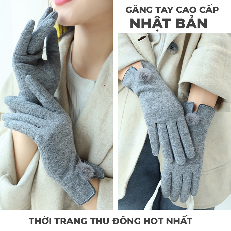 Găng Tay Len Nhật Bản Cảm Ứng Điện Thoại Chất Len Cashmere Cao Cấp Dành Cho Nữ - Găng Tay Giữ Ấm Xịn G2