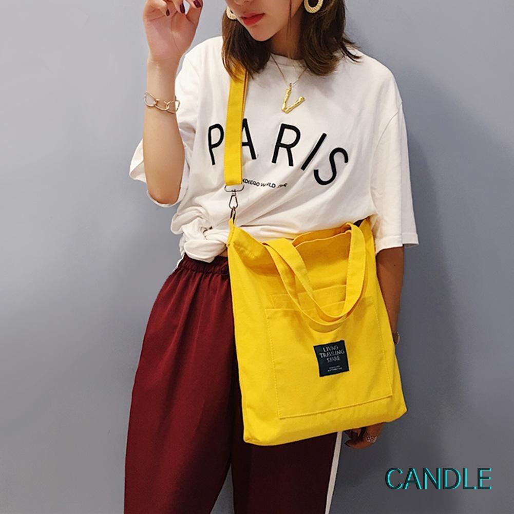 Túi Đeo Chéo Vải Canvas Cỡ Lớn Thời Trang Cho Nữ