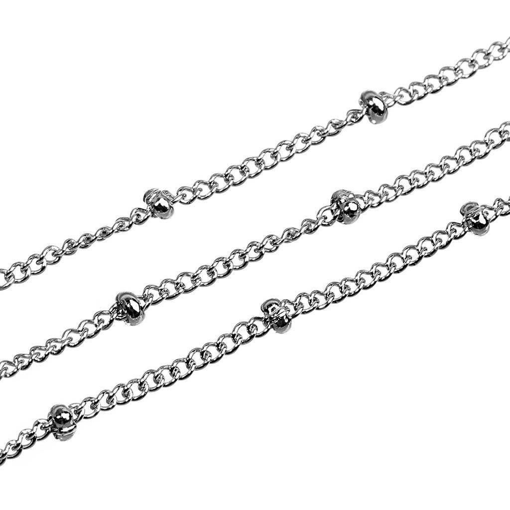 10 Yards Silver Stainless Steel Beaded Chains for DIY Jewelry Making Necklace Bracelet 2mm Wide