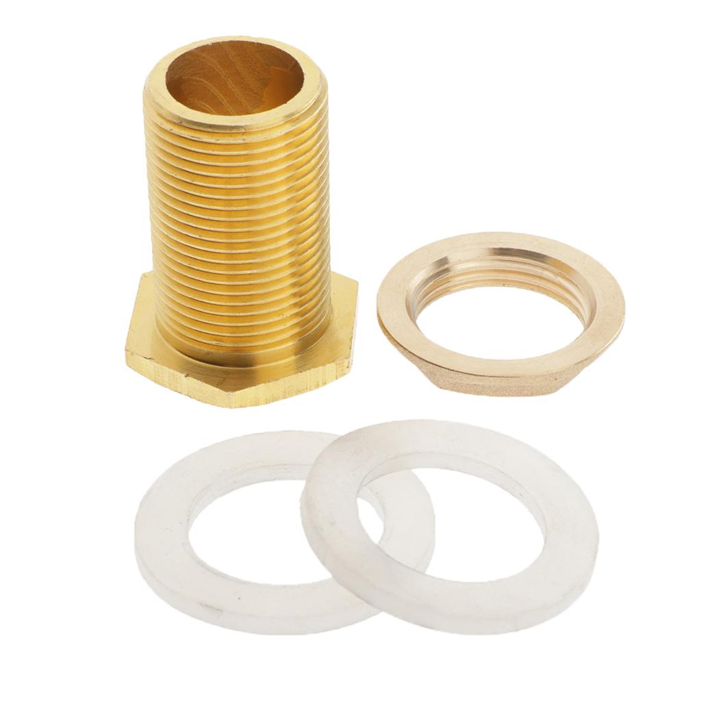 DN15 1/2‘’ Thread Water Tank Connector Bulkhead Fitting Leak-proof 45mm
