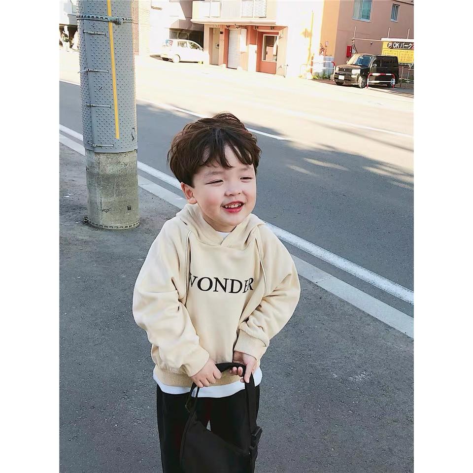 Áo hoodie lót bông có cổ WONDER cho bé A42H140