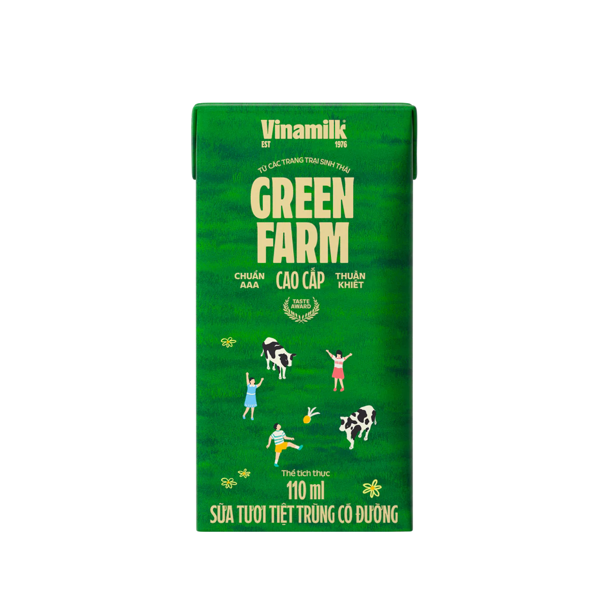 Thùng 48 Sữa Tươi Tiệt Trùng Vinamilk Green Farm - Sữa Tươi 100% Có Đường 110ml