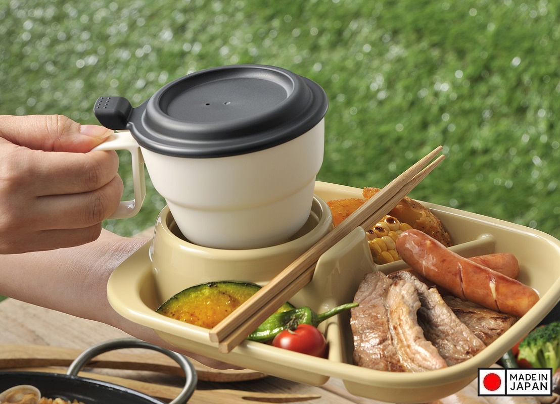 Cốc uống nước Inomata có nắp đậy an toàn giúp giữ gìn vệ sinh cốc & đồ uống bên trong - nội địa Nhật Bản