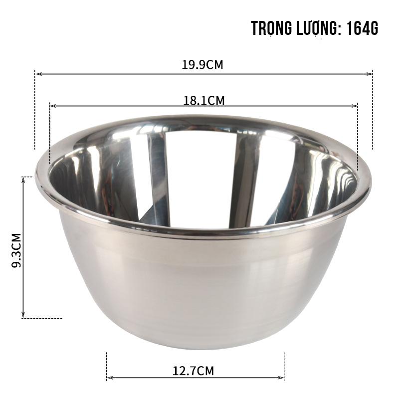 Thau Trộn Thố Trộn Âu Trộn Salad Trộn Bột Làm Bánh Cao Cấp Inox Sáng Bóng Cứng Cáp Không Rỉ Sét