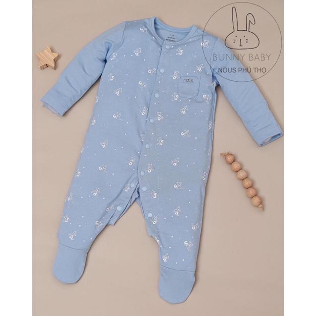 Bộ Nous bodysuit Newborn cho bé sơ sinh kẻ vàng, kẻ xanh lá, xanh gấu