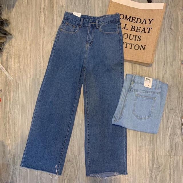 QUẦN JEANS ỐNG RỘNG LƯNG SIÊU CAO- chất mềm giãn nhiều