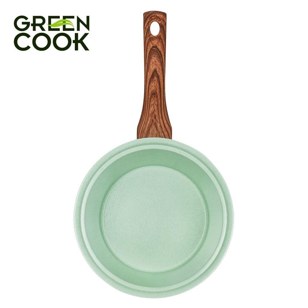 Chảo chống dính đáy từ đúc men đá ceramic xanh ngọc Green Cook GCP06 size 20-24-26-28 cm công nghệ Hàn Quốc0