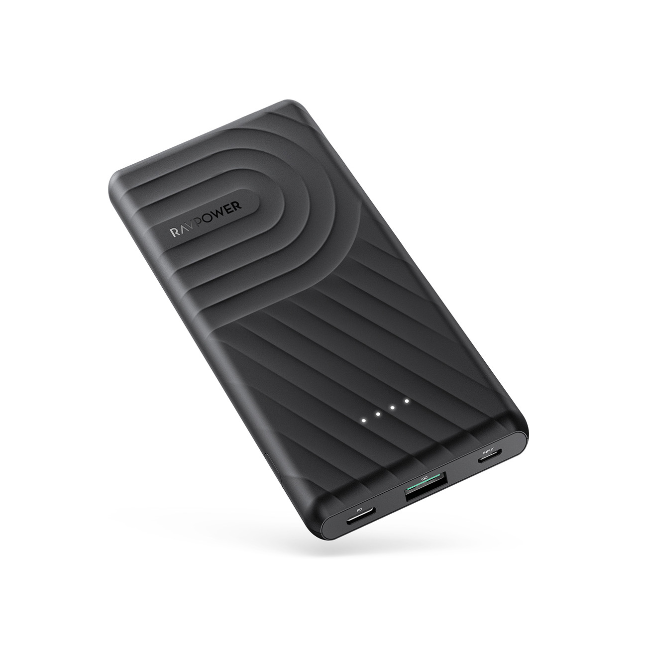 Pin Sạc Dự Phòng RAVPower 10000mAh In/Out Type-C PD 18W, Quick Charge 3.0  - RP-PB195 - Hàng Chính Hãng