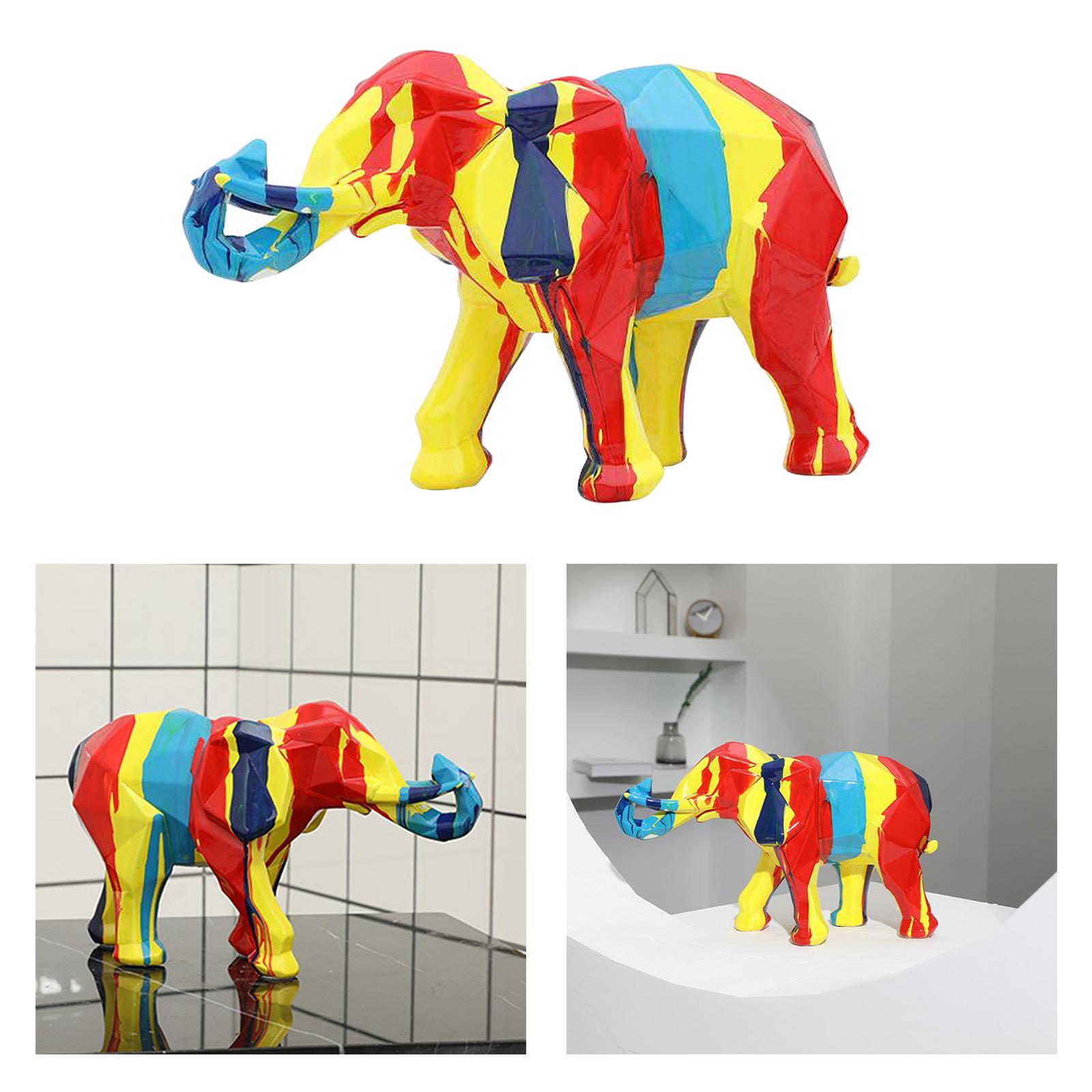 Elephant Resin Craft Home Statue Sculpture Figurine Car Desktop Art Ornament