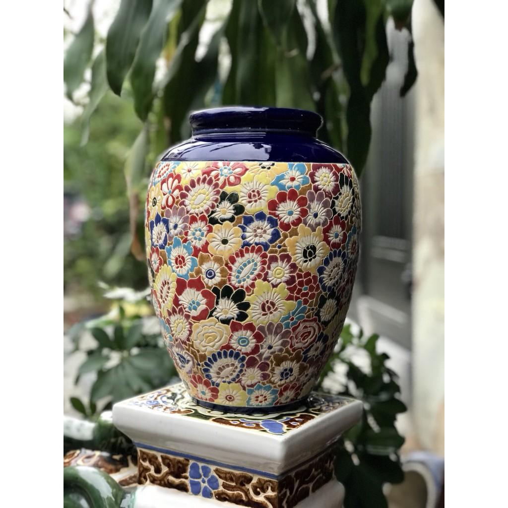 BÌNH BÁCH HOA 30CM GỐM SỨ NAM BỘ THỦ CÔNG CẮM BÔNG TRANG TRÍ DECOR