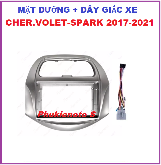 MẶT DƯỠNG+ DÂY GIẮC THEO XE CHER-VOLET.SPARK đời 2017-2021, khung dưỡng lắp màn 9inch cho xe oto, phụ kiện xe hơi.