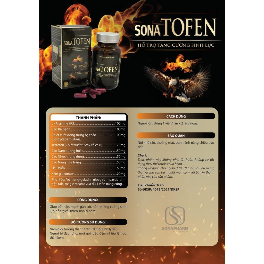 Viên Uống Giúp Bổ Thận Hỗ Trợ Tăng Cường Sinh Lực Phái Mạnh SonaTofen - Hộp 30 viên