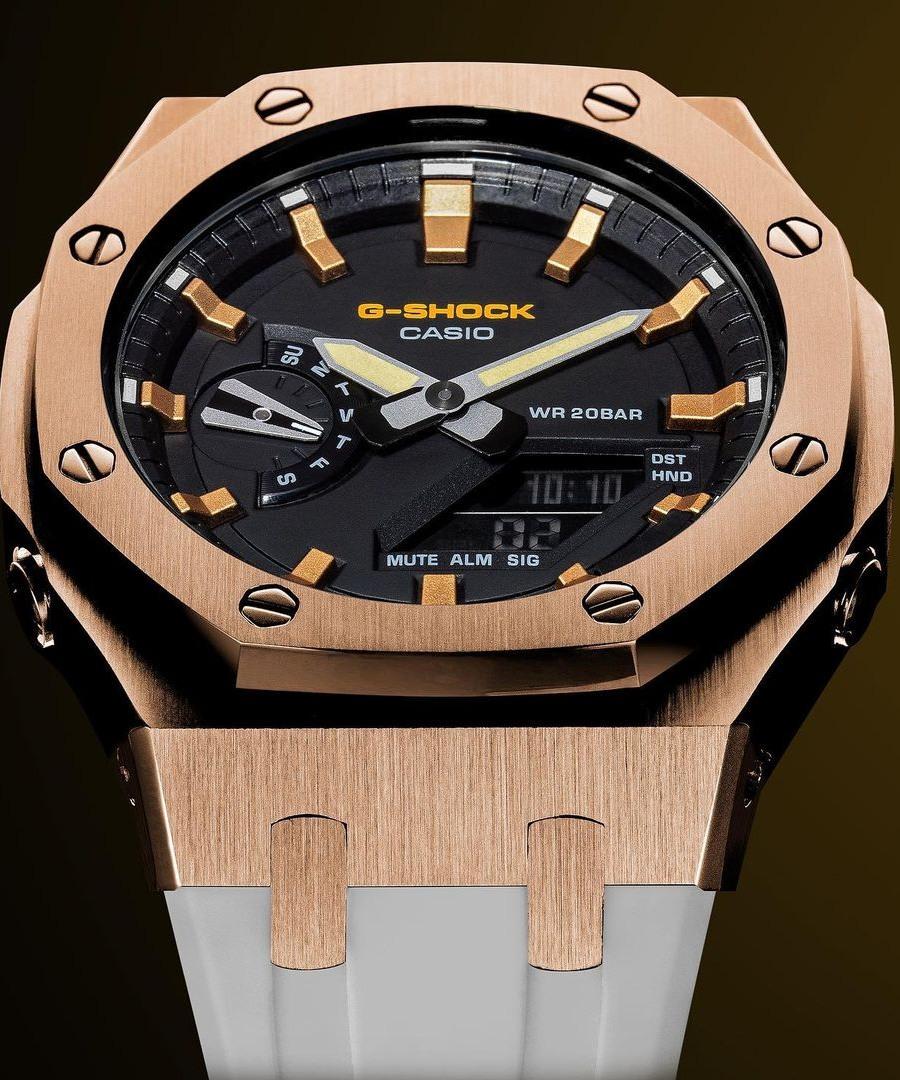 Đồng Hồ Nam Dây Nhựa Casio G-Shock GA-2100SU-1A AP Custom Rose Gold x White Royal Oak