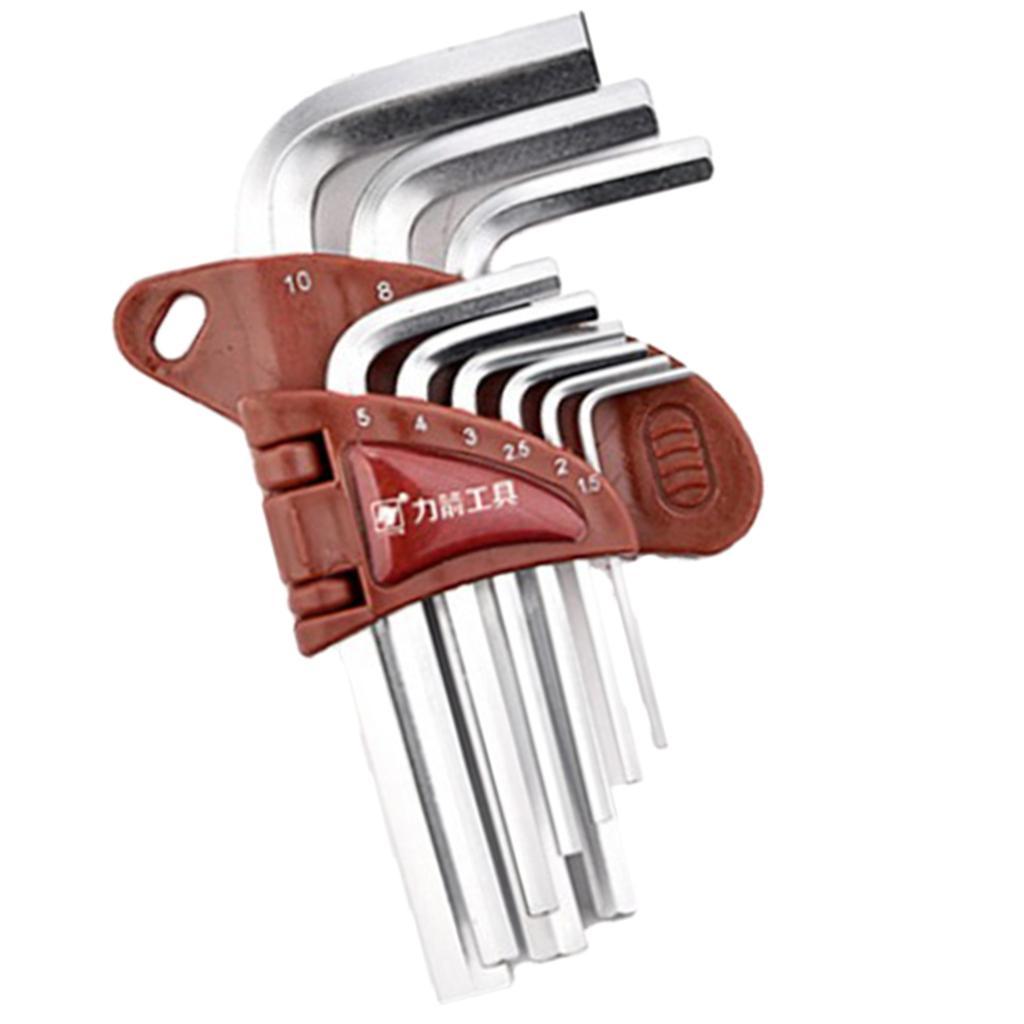 Steel L Handle Hex Key Allen Wrench Set Metric
