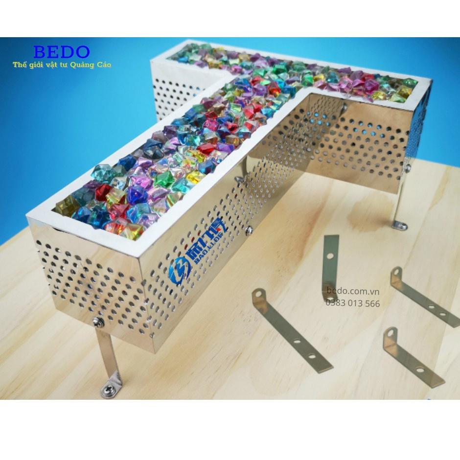 100c Ke chữ L bắt chữ nổi cách tường, ke cách chữ hắt led. Ứng dụng cho chữ inox, nhôm, alu, mica, fomex