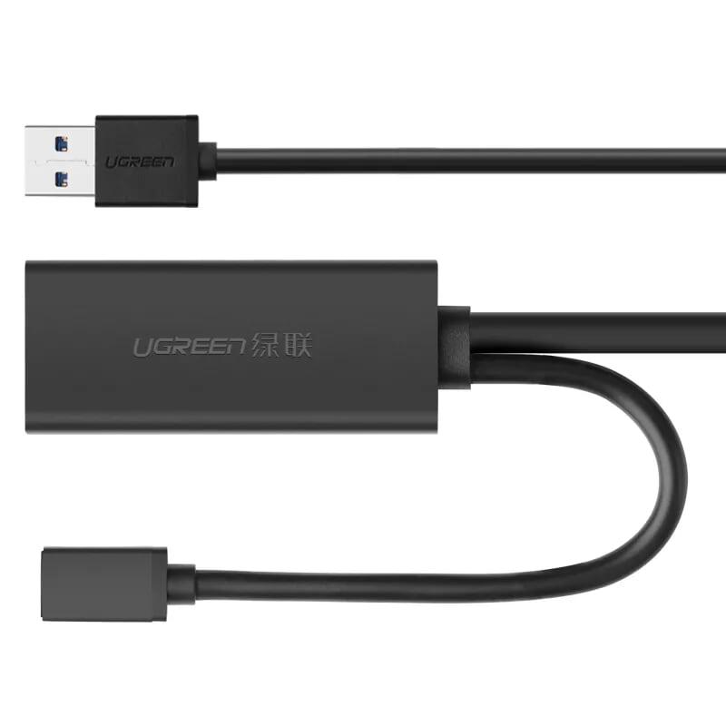 Ugreen UG20827US175TK 10M màu Đen Cáp tín hiệu nối dài USB 3.0 hỗ trợ nguồn MICRO USB - HÀNG CHÍNH HÃNG