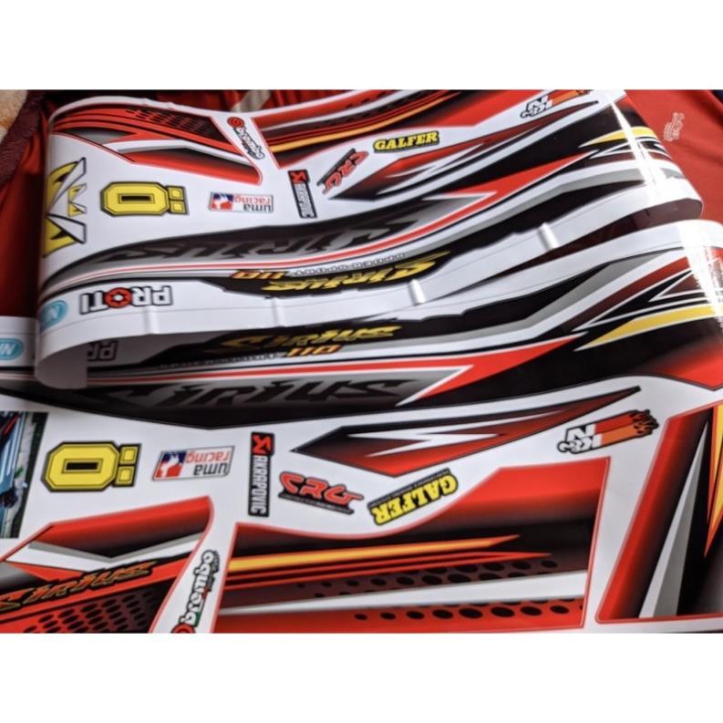 Tem rời Sirius Rice đỏ đen decal 3 lớp ko bay màu bảo hành màu sắc vĩnh viễn