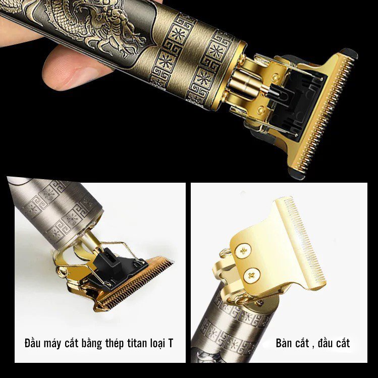 Tông Đơ Cắt Tóc Chấn Viền Cao cấp Salon và Gia Đình Vintage T9