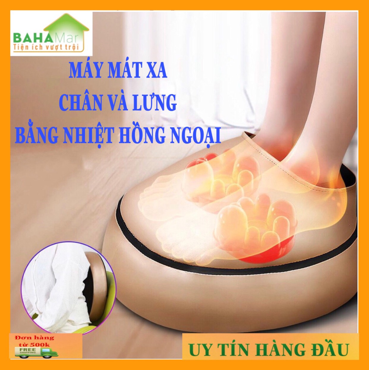MÁY MÁT XA CHÂN VÀ LƯNG VỚI NHIỆT HỒNG NGOẠI BAHAMAR giảm đau giảm nhức mỏi cơ thể và thư giãn thoải mái với nhiệt hồng ngoại