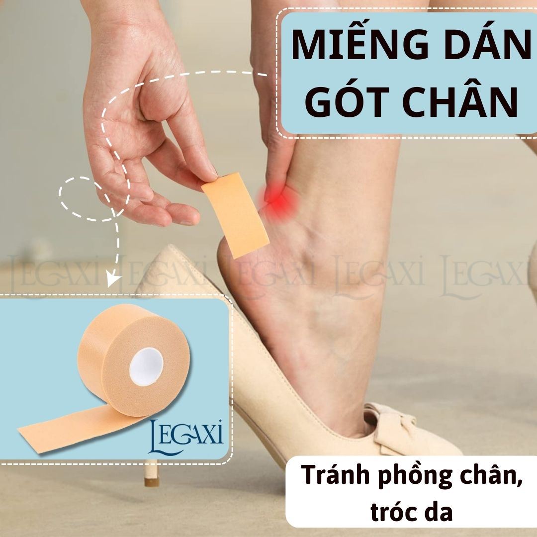 Miếng dán gót chân 4.4 mét Bảo vệ chân Chống trầy, chống rộp chân, sần da Giảm đau khi mang giày, cao gót Legaxi