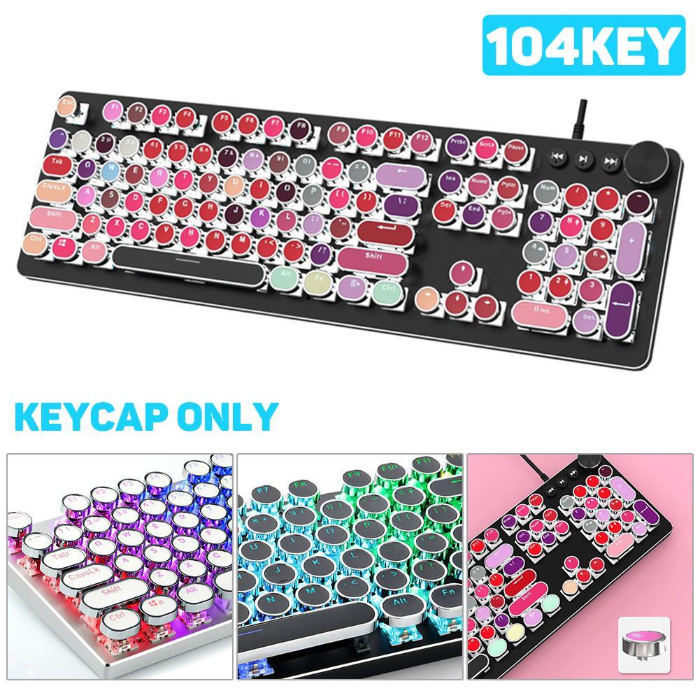 104 Phím Tròn Retro Keycaps Double Shot Tự Làm Máy Đánh Chữ Keycap Cho Đẳng Cấp Người Chơi Có Đèn Nền Bàn Phím Cơ Tròn Nắp Phím