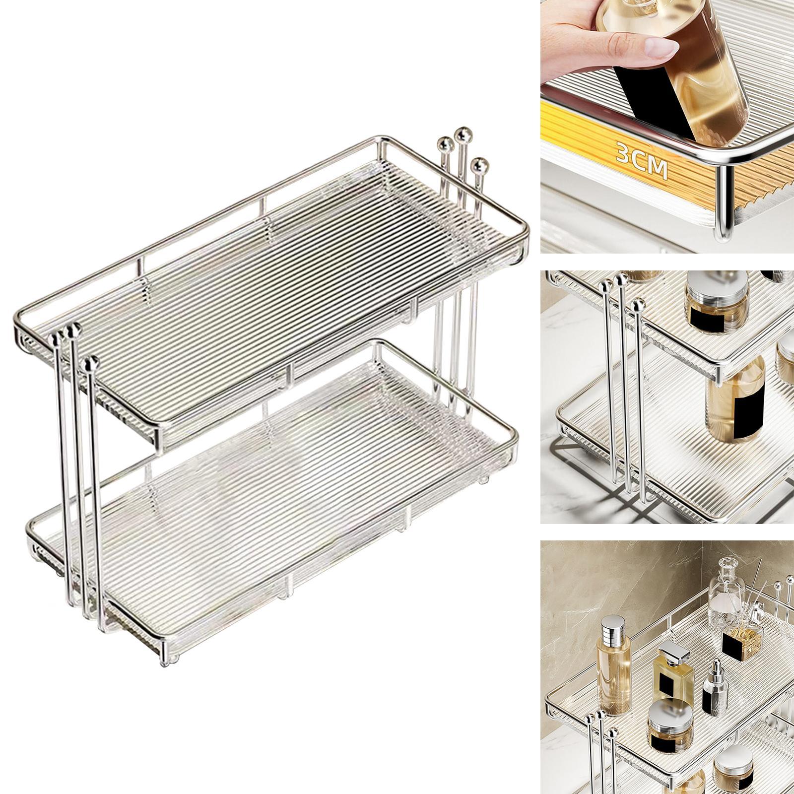 Bathroom Organizer Cosmetic Storage Shelf Makeup Storage Tray Shelf Desktop Cosmetic Rack for Bathroom