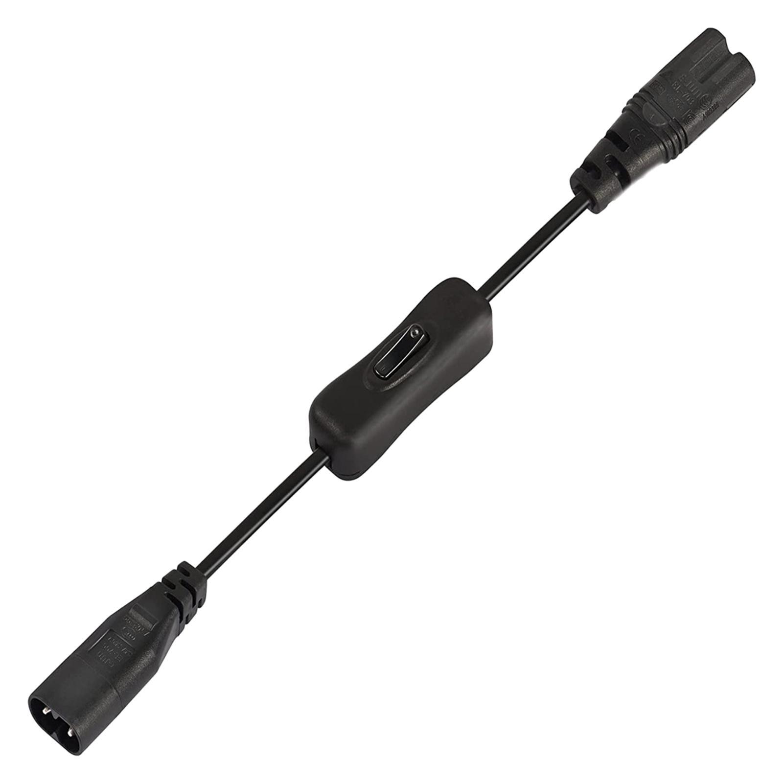 IEC 320 C8 Male to C7 Female Power Cable with On/Off Switch for Computer