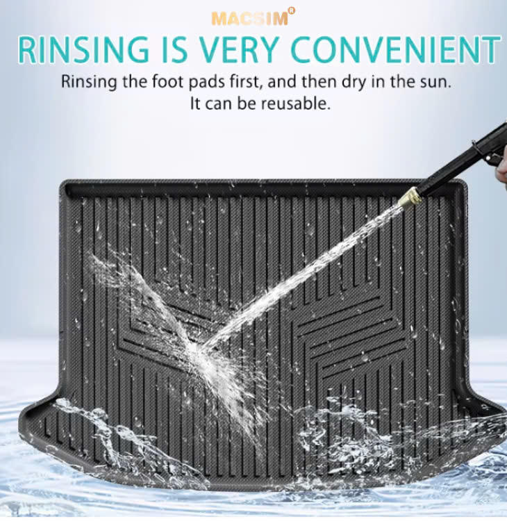 Thảm lót cốp xe ô tô tô sd4 Dolphin 2021+ Nhãn hiệu Macsim chất liệu nhựa TPE + silicon cao cấp màu đen